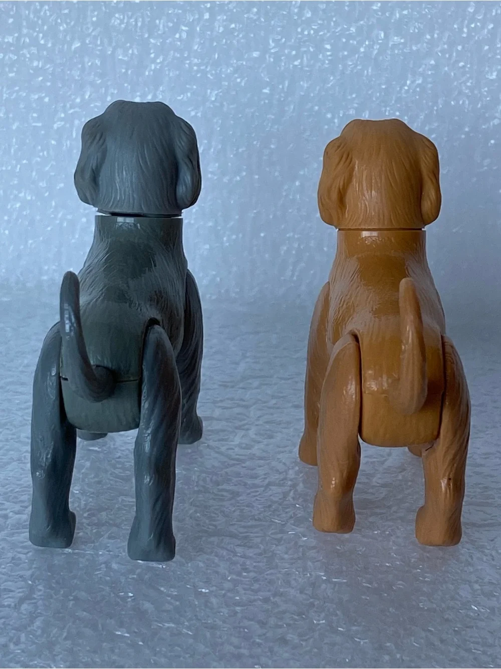 Vintage Barbie Pet Mattel 1981 Afghan Hound Puppies Gray & Brown Dogs